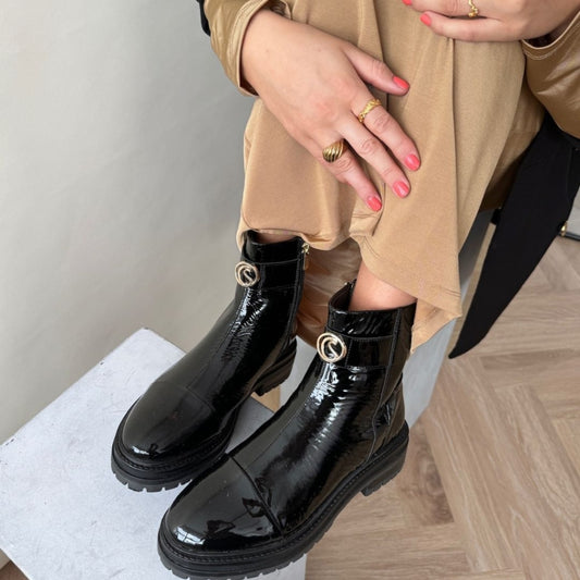 COPENHAGEN SHOES LADY BOSS PATENT Støvler 038 Black patent