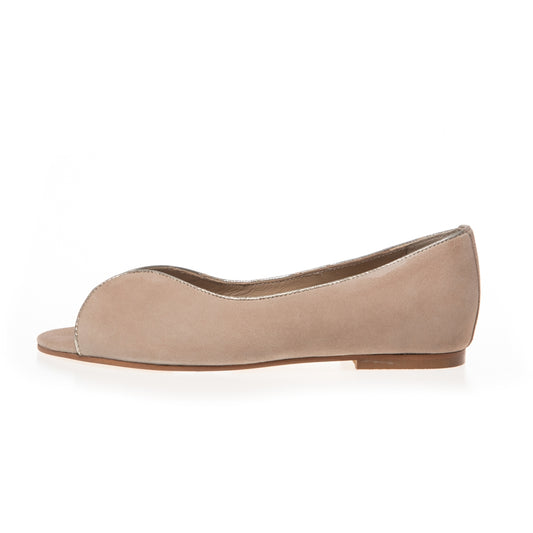 COPENHAGEN SHOES LIKE A MELODY-SUEDE Ballerina 0004 BEIGE/GOLD
