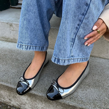 COPENHAGEN SHOES MY OWN BALLERINAS Ballerina 334 SILVER / BLACK