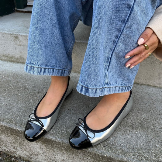 COPENHAGEN SHOES MY OWN BALLERINAS Ballerina 334 SILVER / BLACK