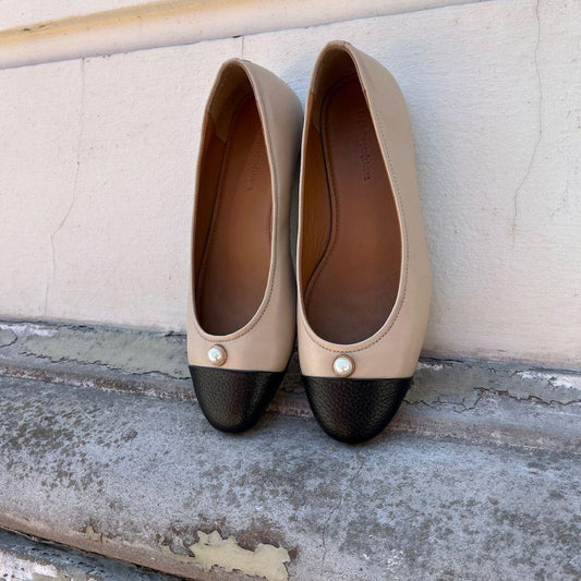 COPENHAGEN SHOES THE NEW PEARL BALLERINA Ballerina 0007 BLACK / NUDE