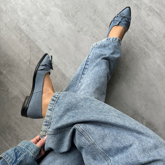 COPENHAGEN SHOES THE NUMBER - DENIM Ballerina 0025 BLUE