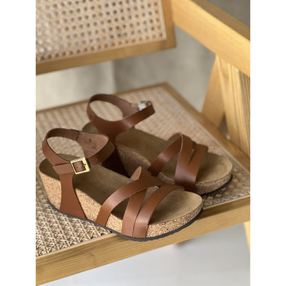 COPENHAGEN SHOES ALIDA Sandaler med kilehæl 0241 COGNAC