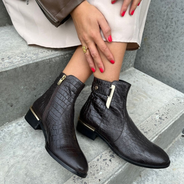 COPENHAGEN SHOES ALLISA Crocco 22 Boot 004 Dark brown