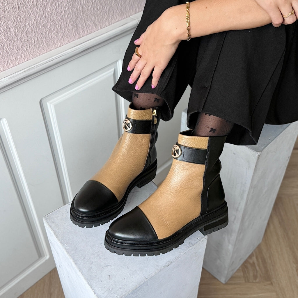 COPENHAGEN SHOES ALL GOOD VIBES ONLY Støvler 0005 BLACK/CAMEL