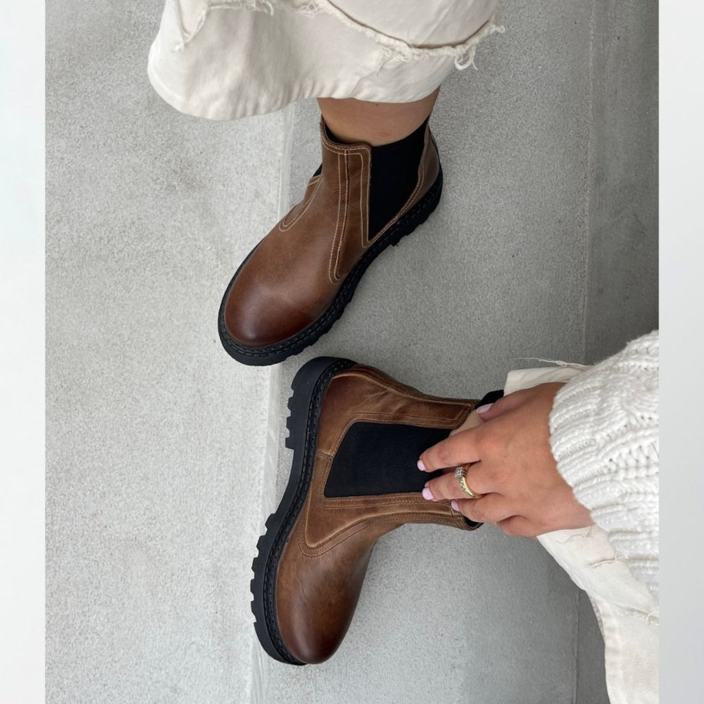 COPENHAGEN SHOES ANKLE BOOT Støvler 0500 BROWN/BLACK