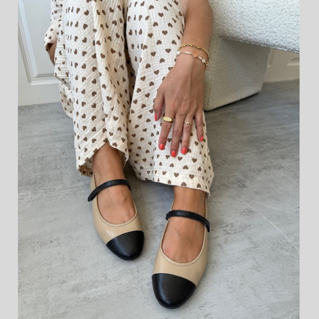 COPENHAGEN SHOES BE FOREVER Ballerina 0007 BLACK / NUDE
