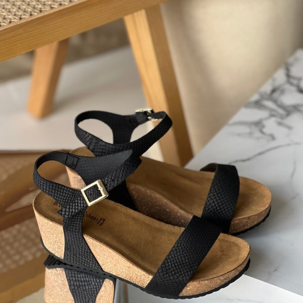 COPENHAGEN SHOES CINDY 20 SN Sandaler med kilehæl 099 BLACK