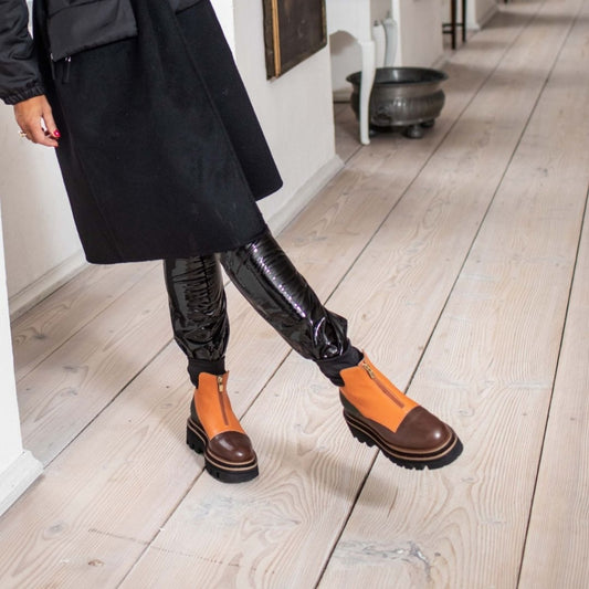 COPENHAGEN SHOES COSY CHUNKY - Copenhagenshoes by Josefine Valentin Støvler 2202 BROWN/ORANGE