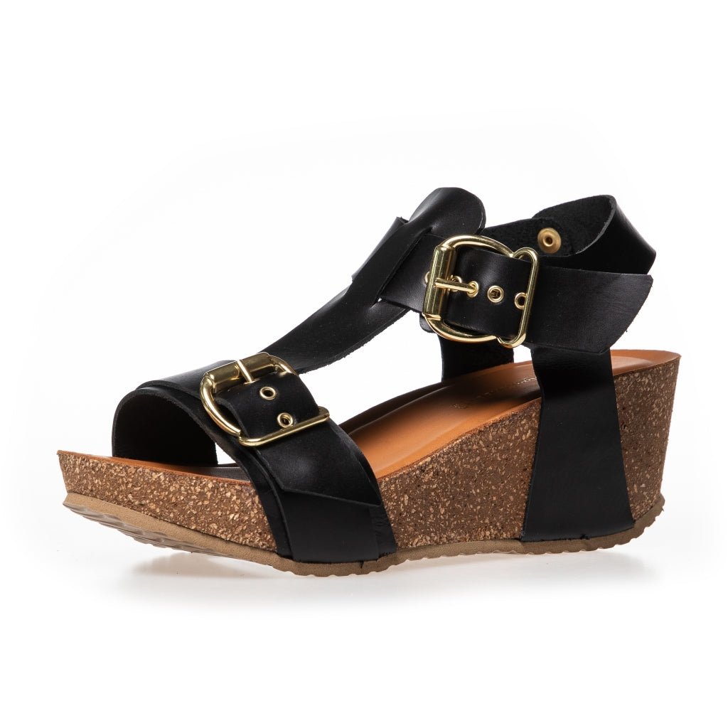 COPENHAGEN SHOES DANCE AND SMILE Sandaler med kilehæl 0001 BLACK