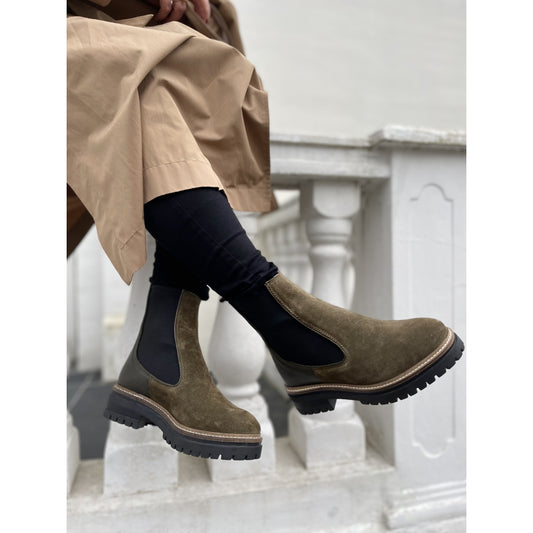 COPENHAGEN SHOES FALL 21 Suede Copenhagenshoes by Josefine Valentin Støvler 099 Army