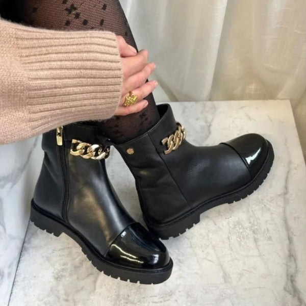 COPENHAGEN SHOES FLOWER EYES Boot 2210 BLACK/GOLD/PATENT