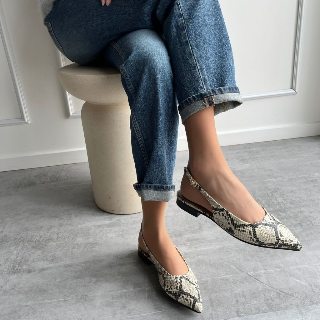 COPENHAGEN SHOES FOREVER AND EVER Ballerina 500 BLACK/CREAM