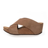 COPENHAGEN SHOES FRANCES 23 Suede Sandal wedge 00068 BEIGE (BEIGE 132 BIS)