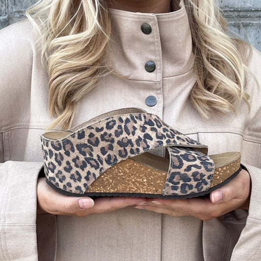 COPENHAGEN SHOES FRANCES LEOPARD 23 Sandaler med kilehæl 048 Brown leopard