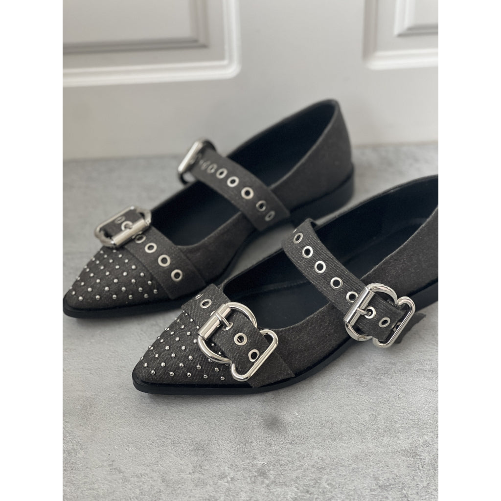 COPENHAGEN SHOES FUTURE VIBES Ballerina 0262 BLACK DENIM