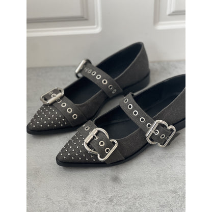 COPENHAGEN SHOES FUTURE VIBES Ballerina 0262 BLACK DENIM