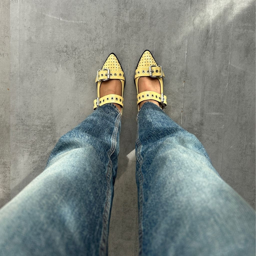 COPENHAGEN SHOES FUTURE VIBES PATENT Ballerina 0087 YELLOW