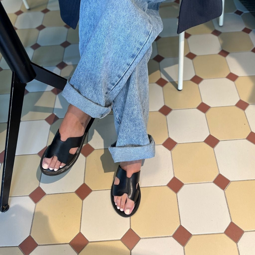 COPENHAGEN SHOES IVY - LEATHER Slippers 0001 BLACK