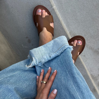 COPENHAGEN SHOES IVY - LEATHER Slippers 0241 COGNAC