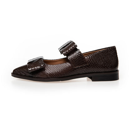 COPENHAGEN SHOES JUST A VIBE - BROWN Ballerina 004 Dark brown