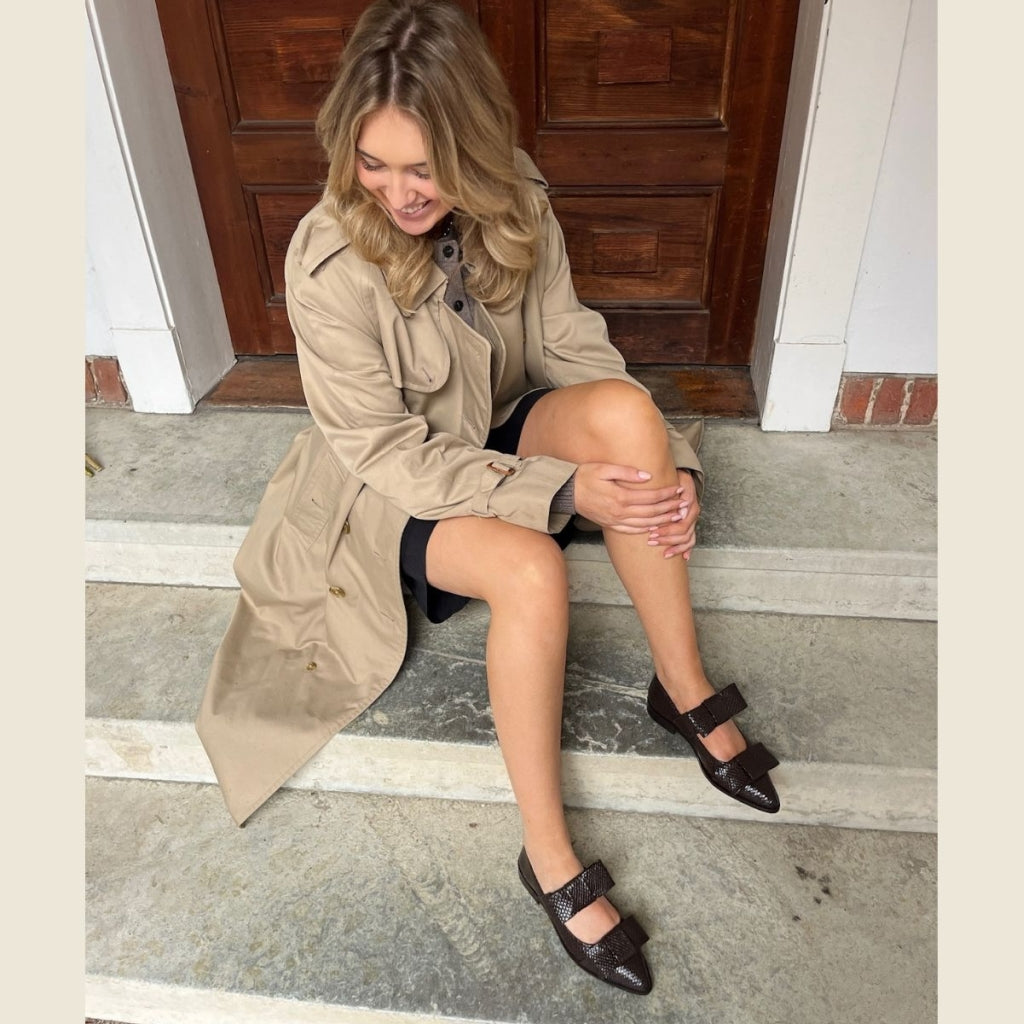 COPENHAGEN SHOES JUST A VIBE - BROWN Ballerina 004 Dark brown