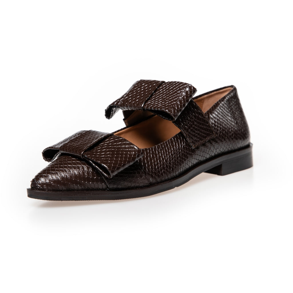 COPENHAGEN SHOES JUST A VIBE - BROWN Ballerina 004 Dark brown