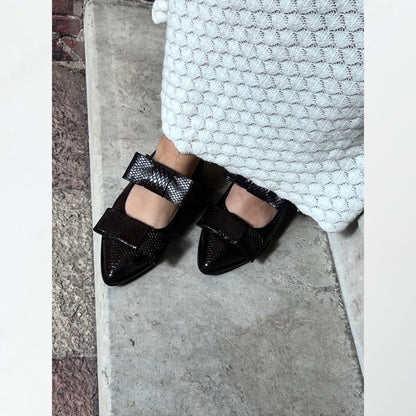 COPENHAGEN SHOES JUST A VIBE - BROWN Ballerina 004 Dark brown