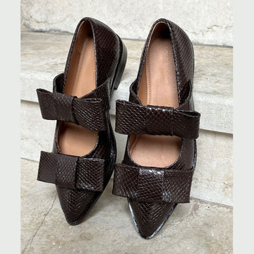 COPENHAGEN SHOES JUST A VIBE - BROWN Ballerina 004 Dark brown