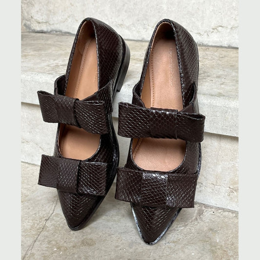 COPENHAGEN SHOES JUST A VIBE - BROWN Ballerina 004 Dark brown