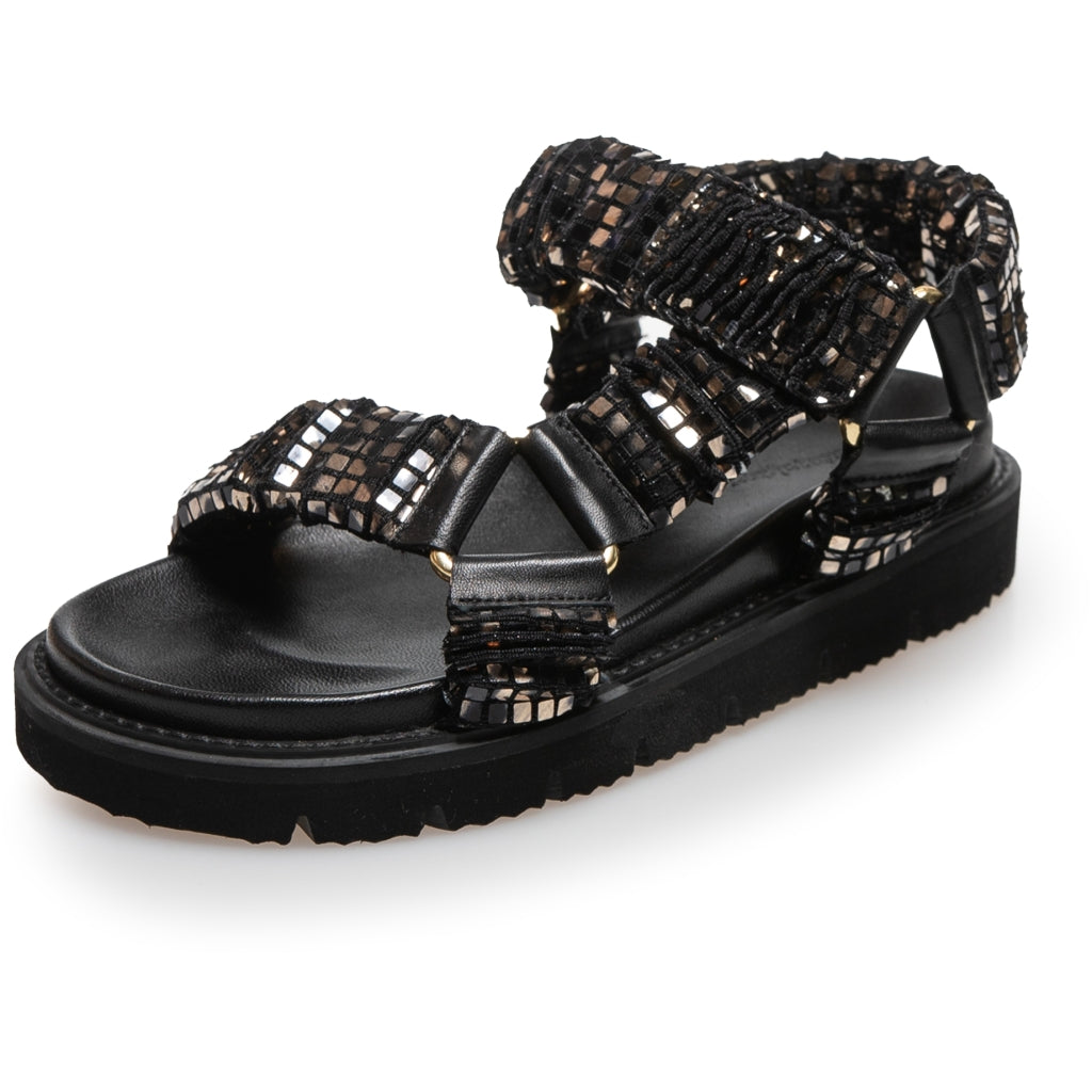 COPENHAGEN SHOES KEEP WALKING - GLITTER Sandaler 010 GLITTER BLACK/GOLD