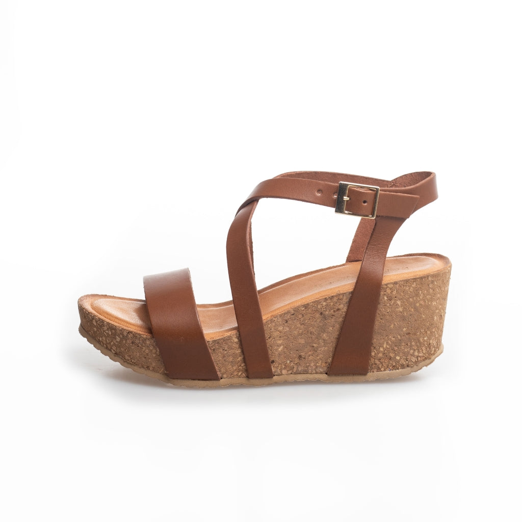 COPENHAGEN SHOES LAURA 22 Sandaler med kilehæl 0241 COGNAC