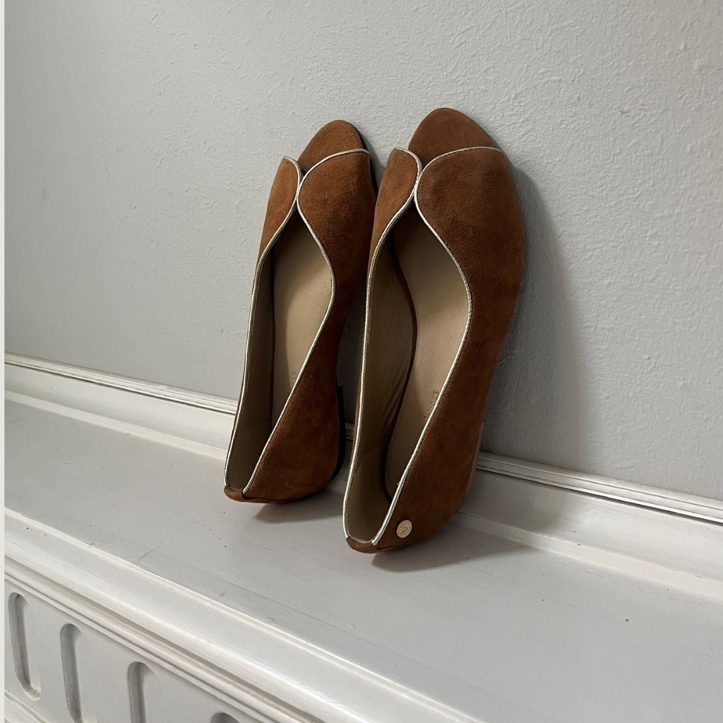 COPENHAGEN SHOES LIKE A MELODY-SUEDE Ballerina 0241 COGNAC