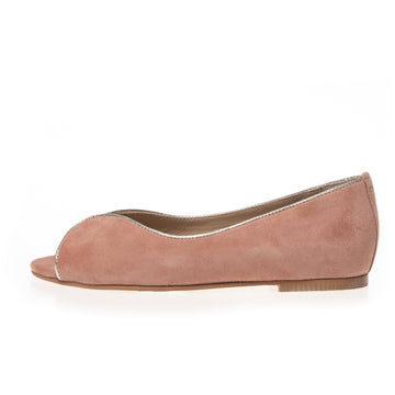 COPENHAGEN SHOES LIKE A MELODY-SUEDE Ballerina 0303 PAPAYA/GOLD
