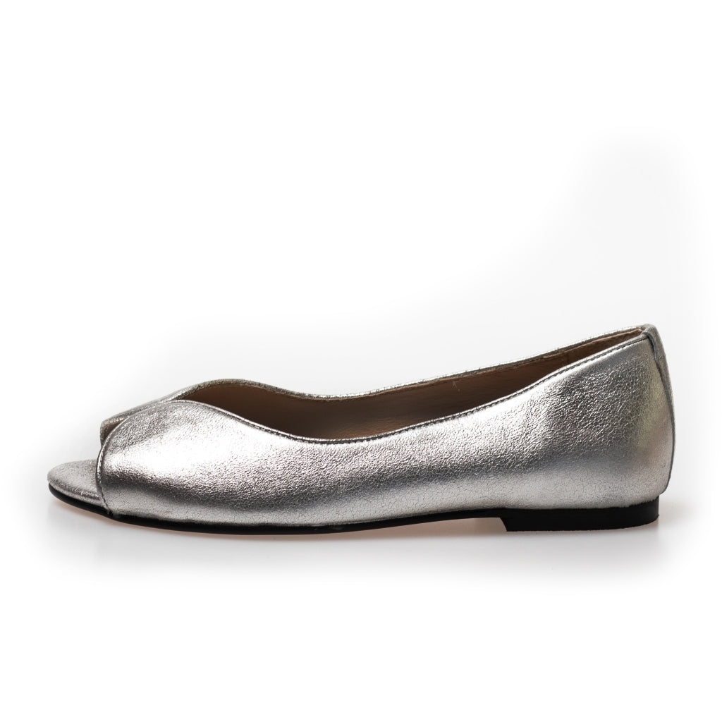 COPENHAGEN SHOES LIKE A MELODY - METALLIC Ballerina 0502 WHITE GOLD