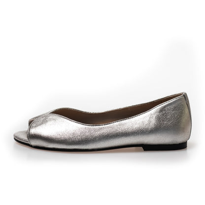 COPENHAGEN SHOES LIKE A MELODY - METALLIC Ballerina 0502 WHITE GOLD