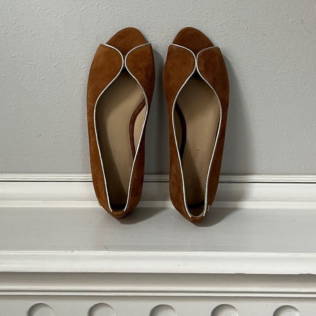 COPENHAGEN SHOES LIKE A MELODY - SUEDE Ballerina 0241 COGNAC