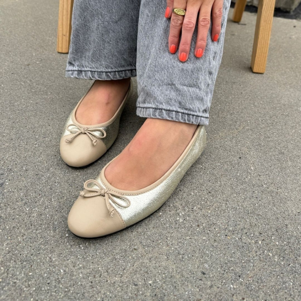 COPENHAGEN SHOES LIKE MOVING - GOLD/NUDE Ballerina 0033 GOLD/NUDE