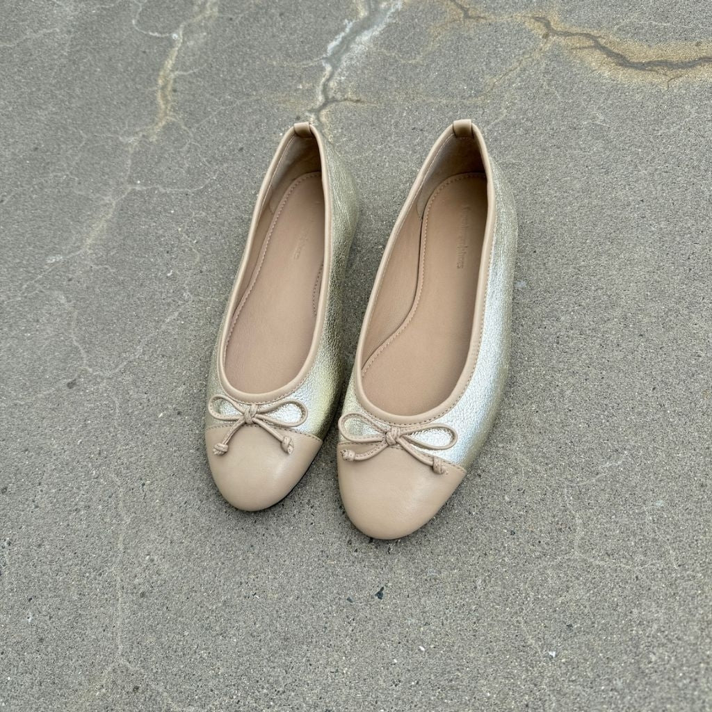 COPENHAGEN SHOES LIKE MOVING - GOLD/NUDE Ballerina 0033 GOLD/NUDE