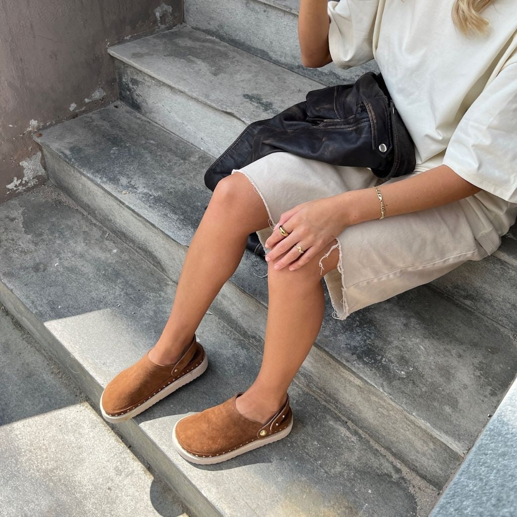 COPENHAGEN SHOES LIVE AND SMILE - COGNAC Mules 712 New Cognac