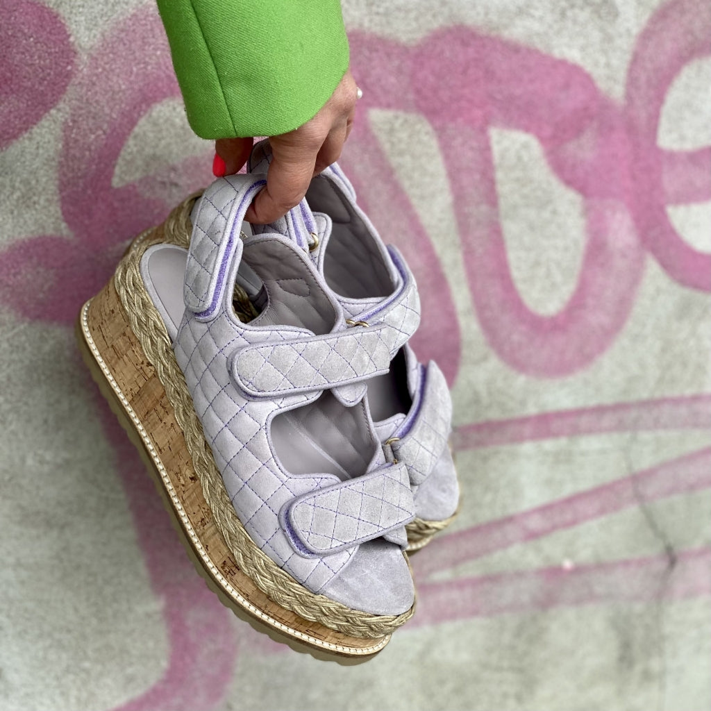 COPENHAGEN SHOES MAGIC SUEDE Sandaler med kilehæl 616 Lavenda