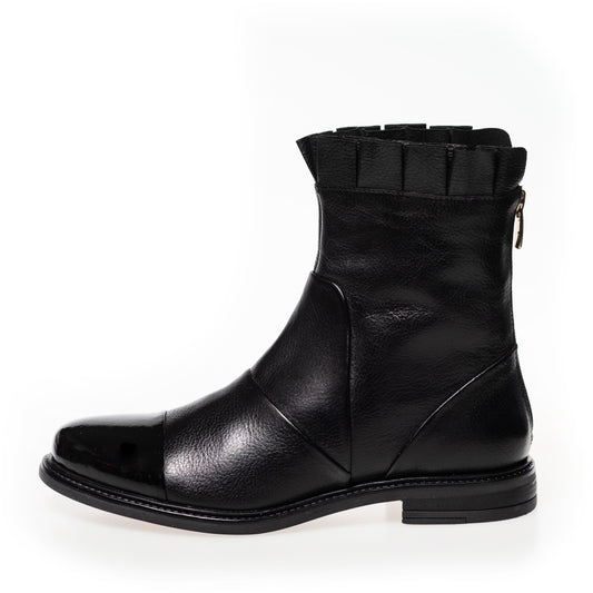 COPENHAGEN SHOES MARGARET Støvler 00010 BLACK W/PATENT TOE