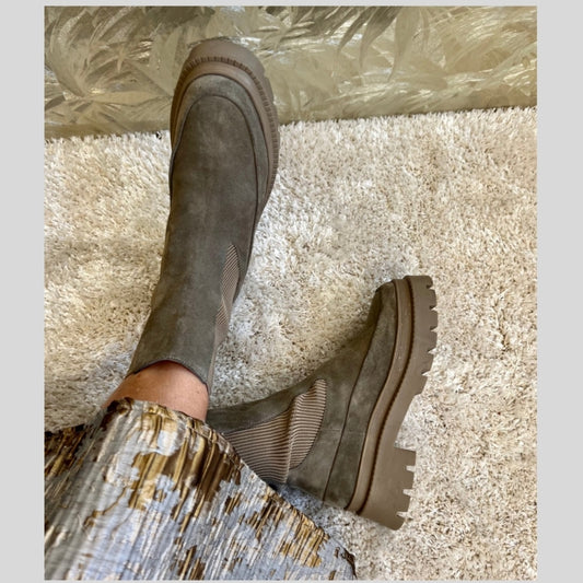 COPENHAGEN SHOES MY GIRL AND ME SUEDE Støvler 1203 DK TAUPE (ARMY)