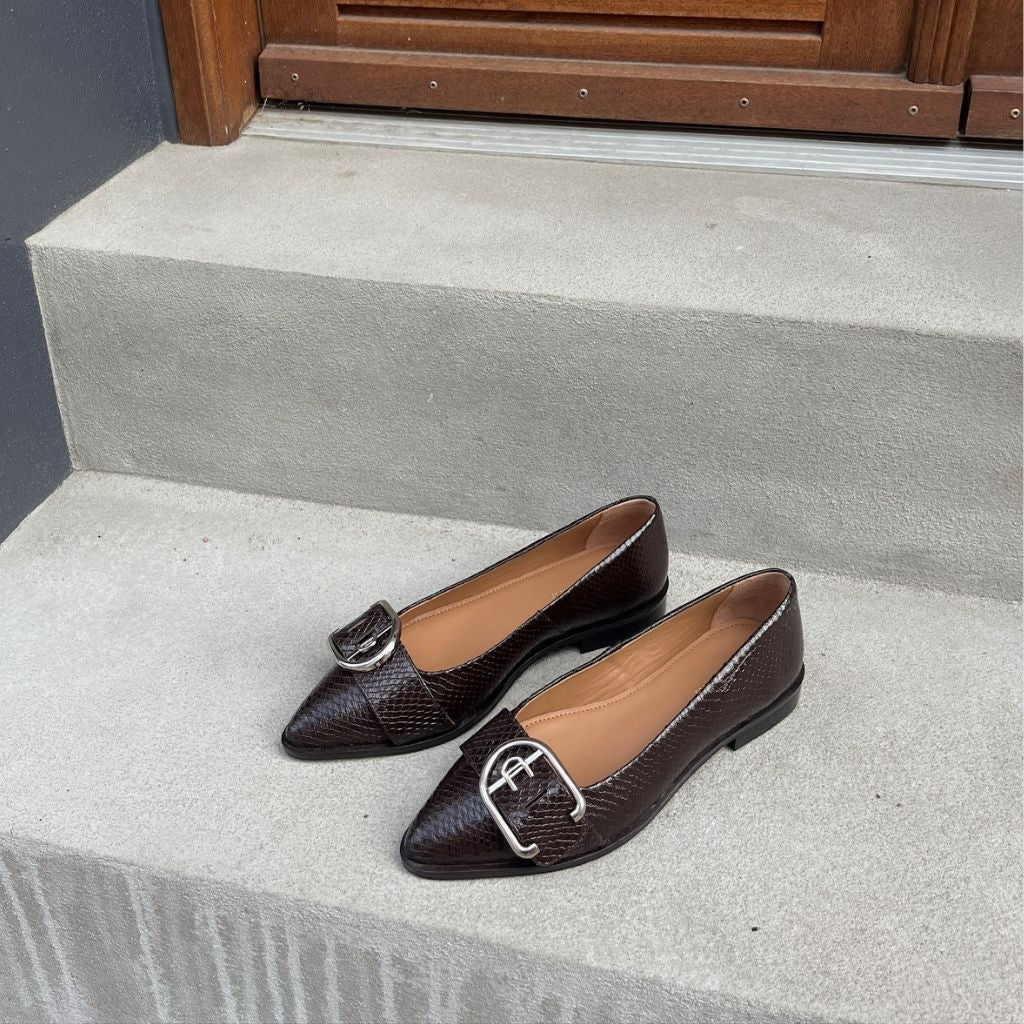 COPENHAGEN SHOES MY SUCCES Ballerina 847 Dark Brown