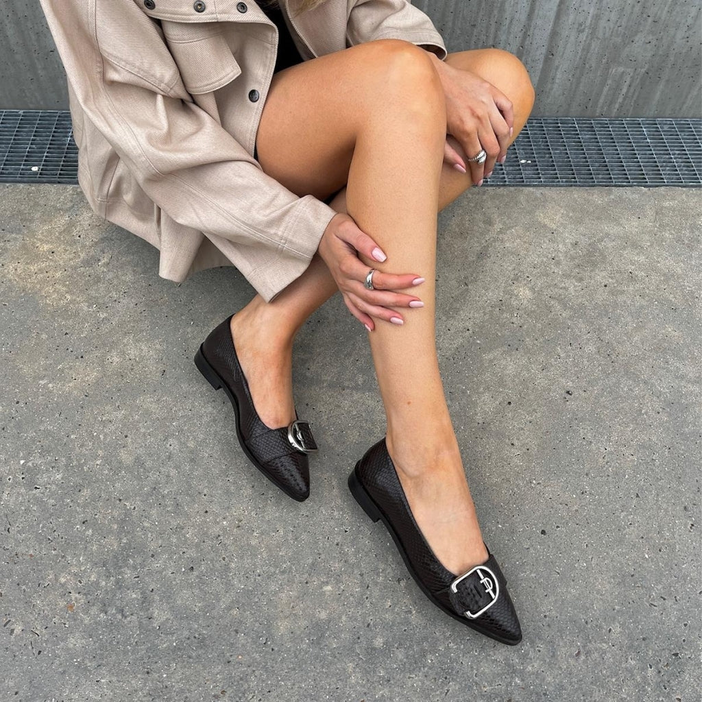 COPENHAGEN SHOES MY SUCCES Ballerina 847 Dark Brown