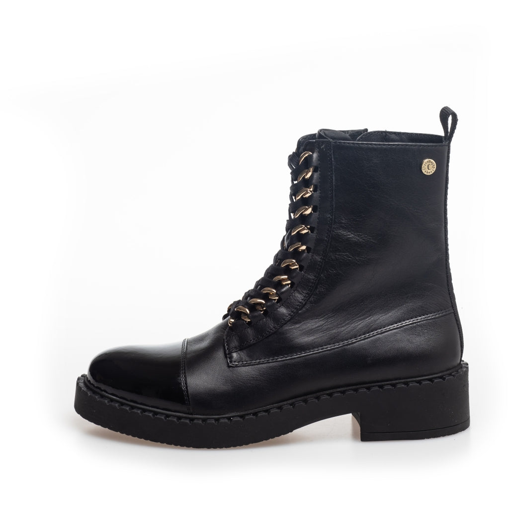 COPENHAGEN SHOES NEW ROCK PATENT Støvler 2206 BLACK/SILVER