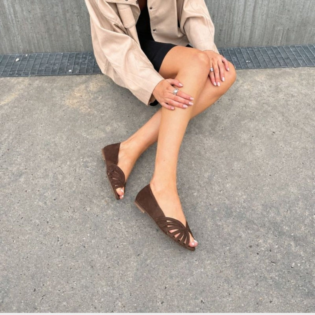 COPENHAGEN SHOES PASSIONATE SUEDE Ballerina 004 Dark brown