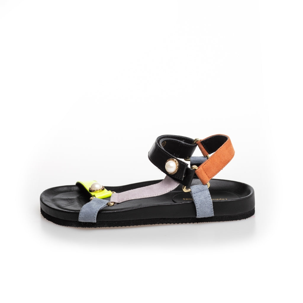 COPENHAGEN SHOES PEACE WITH PEARL 22 Sandaler 02 BLACK/NEON
