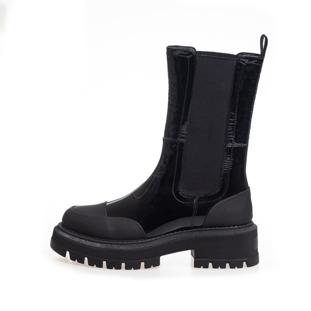 COPENHAGEN SHOES SALLY GIRL PATENT Støvler 0011 BLACK PATENT