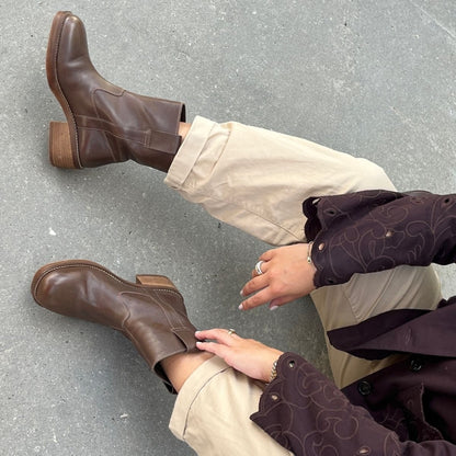 COPENHAGEN SHOES SAY MORE - BROWN/TAN Støvler 0012 BROWN